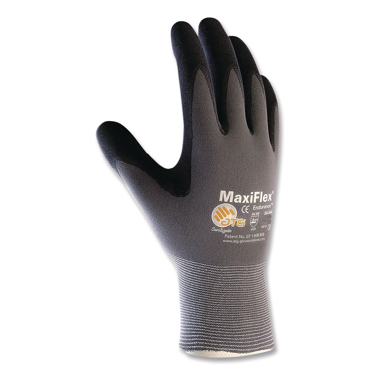 Endurance Seamless Knit Nylon Gloves, Large (Size 9), Gray/Black, 12 Pairs