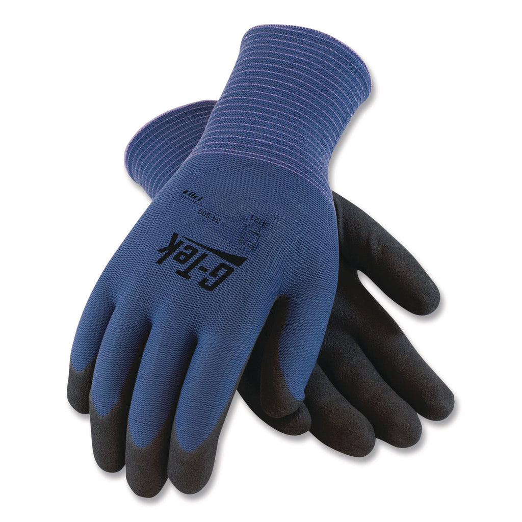 GP Nitrile-Coated Nylon Gloves, X-Large, Blue/Black, 12 Pairs