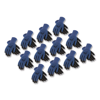 GP Nitrile-Coated Nylon Gloves, Medium, Blue/Black, 12 Pairs