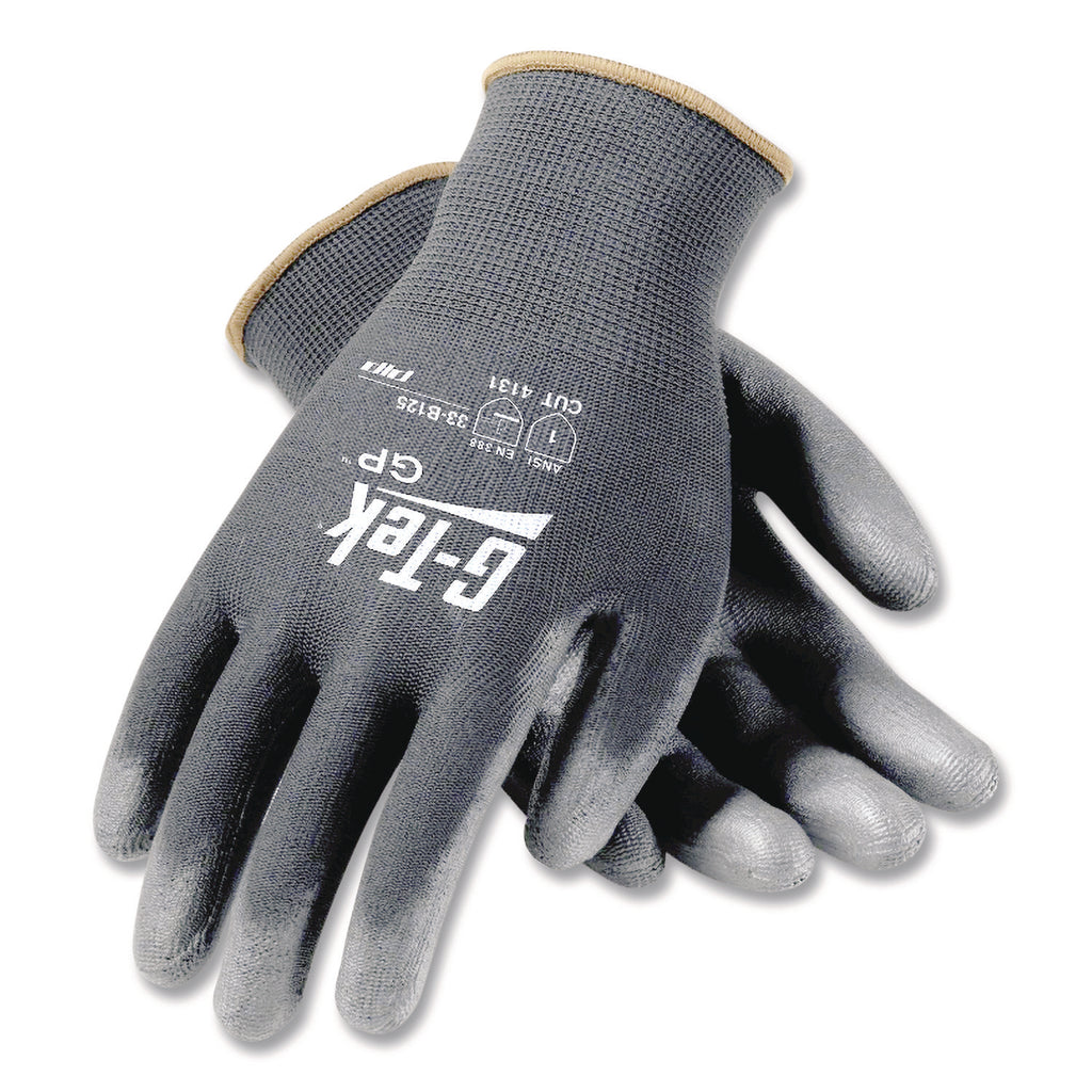 GP Polyurethane-Coated Nylon Gloves, Small, Gray, 12 Pairs