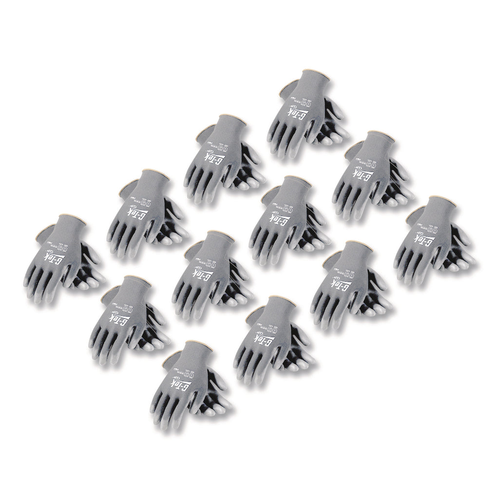 GP Polyurethane-Coated Nylon Gloves, Large, Gray, 12 Pairs