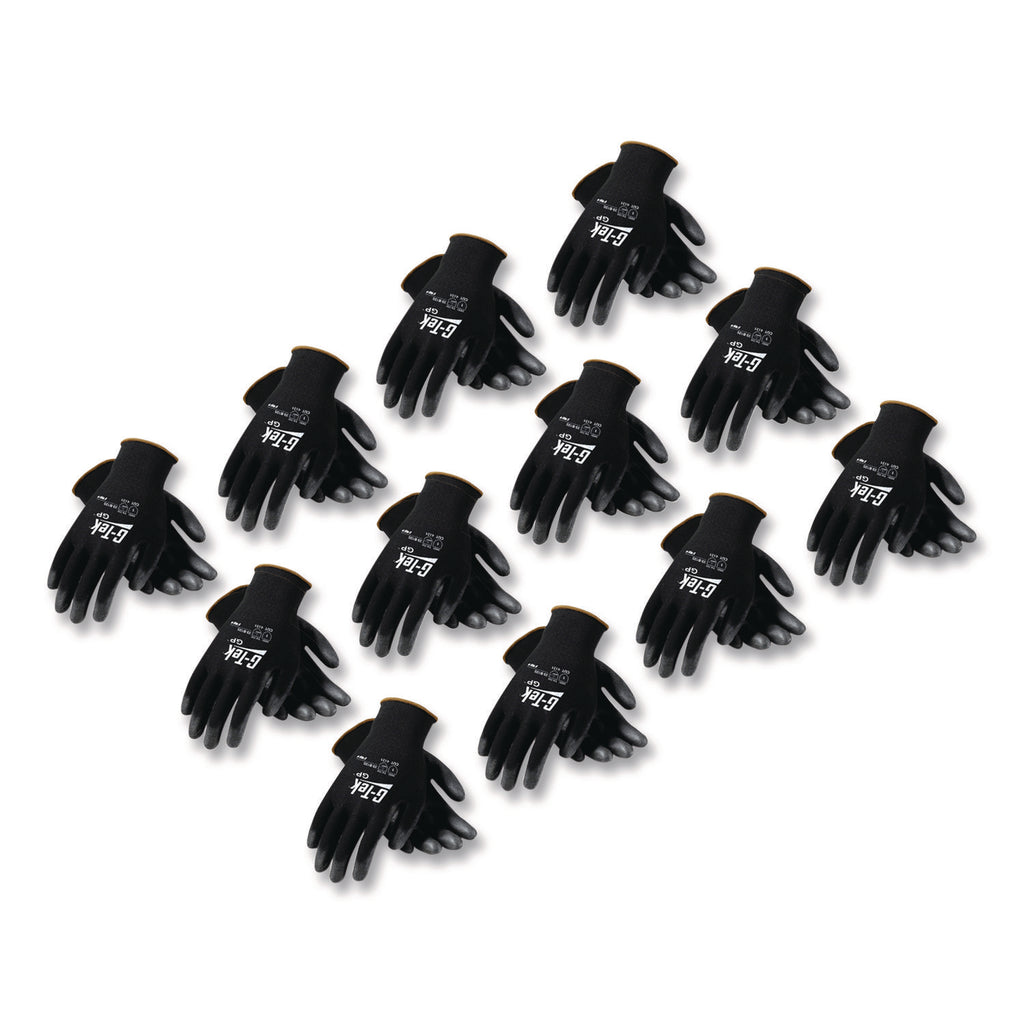 GP Polyurethane-Coated Nylon Gloves, X-Large, Black, 12 Pairs