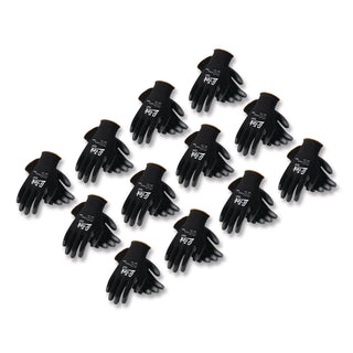 GP Polyurethane-Coated Nylon Gloves, Medium, Black, 12 Pairs