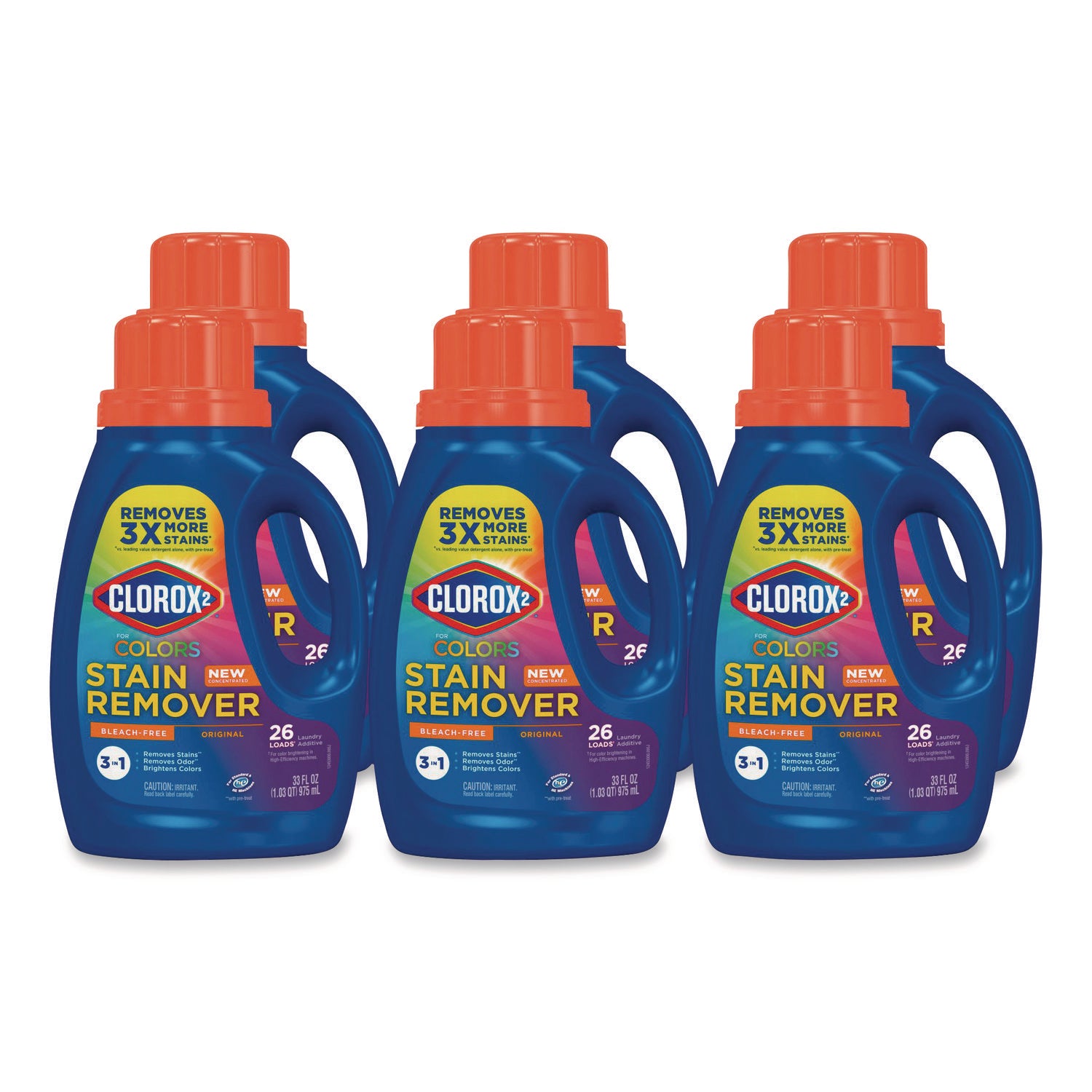 Stain Remover and Color Booster, Regular, 33 oz Bottle, 6/Carton