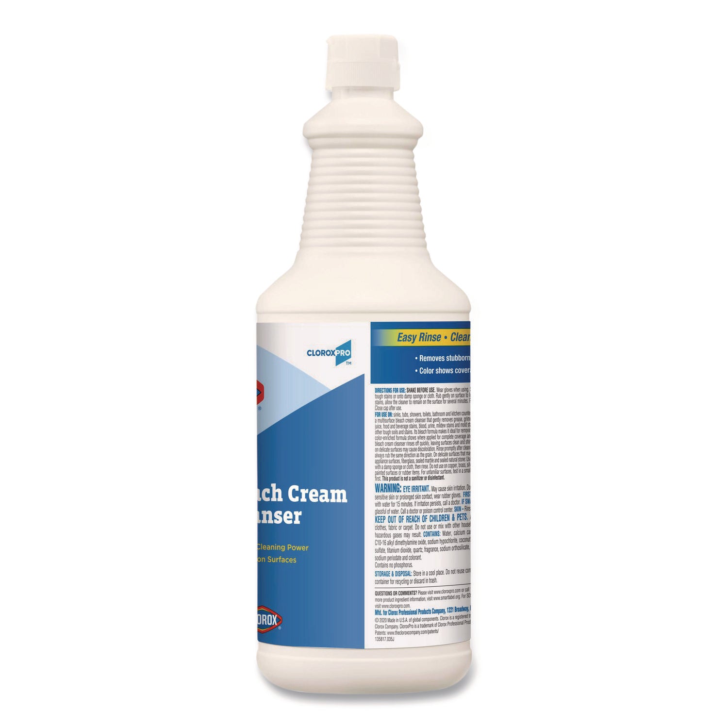 Bleach Cream Cleanser, Fresh Scent, 32 oz Bottle, 8/Carton