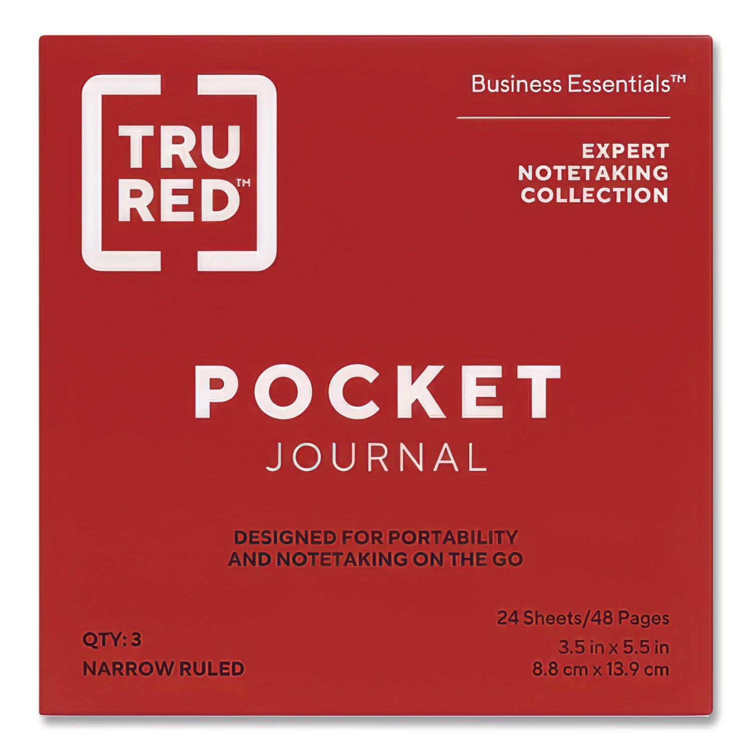 Pocket Journal, 1-Subject, Narrow Rule, Assorted Cover Colors, (48) 3.5 x 5.5 Sheets, 3/Pack