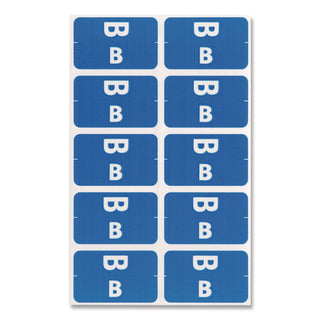 AlphaZ Color-Coded Second Letter Alphabetical Labels, B, 1 x 1.63, Dark Blue, 10/Sheet, 10 Sheets/Pack