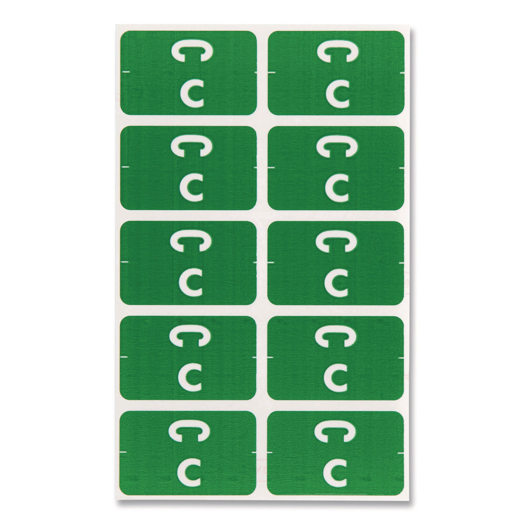 AlphaZ Color-Coded Second Letter Alphabetical Labels, C, 1 x 1.63, Dark Green, 10/Sheet, 10 Sheets/Pack