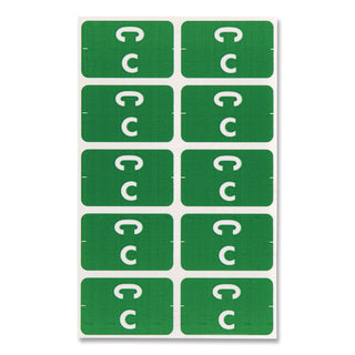 AlphaZ Color-Coded Second Letter Alphabetical Labels, C, 1 x 1.63, Dark Green, 10/Sheet, 10 Sheets/Pack