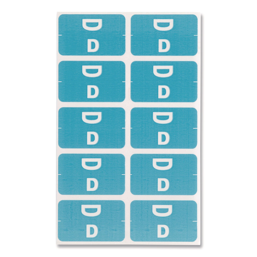 AlphaZ Color-Coded Second Letter Alphabetical Labels, D, 1 x 1.63, Light Blue, 10/Sheet, 10 Sheets/Pack