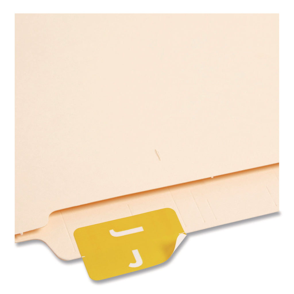 AlphaZ Color-Coded Second Letter Alphabetical Labels, J, 1 x 1.63, Yellow, 10/Sheet, 10 Sheets/Pack