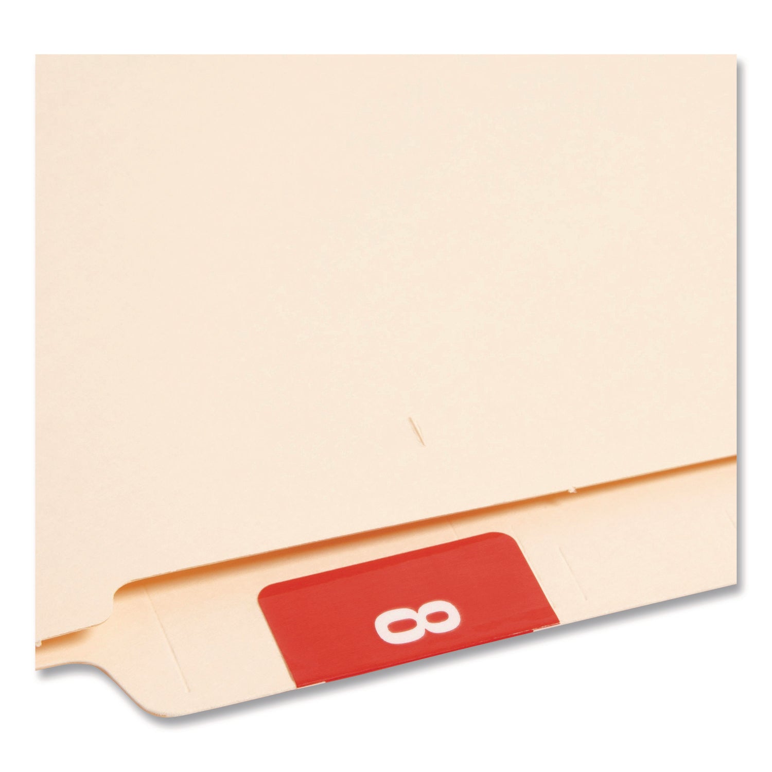 Numerical End Tab File Folder Labels, 8, 1.5 x 1.5, Red, 250/Roll