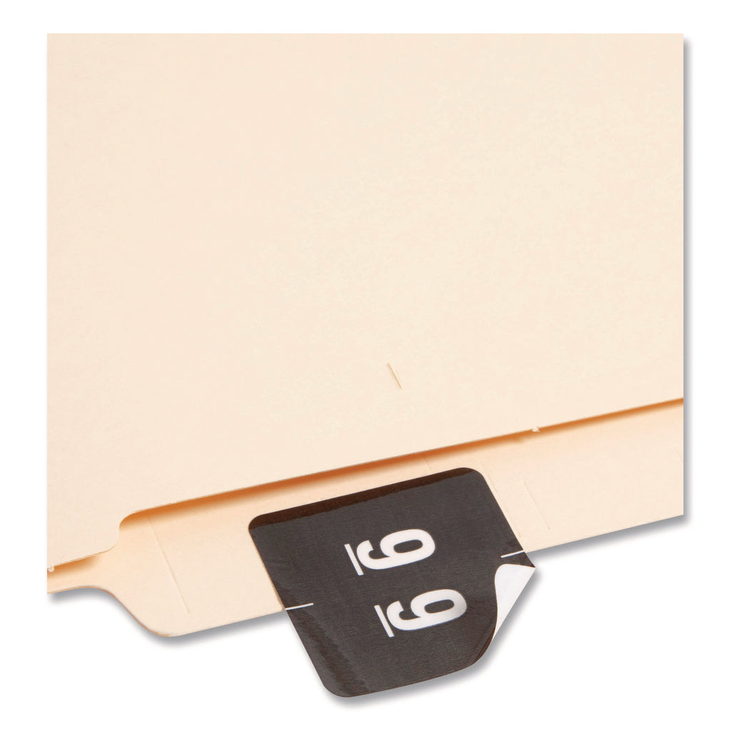 Numerical End Tab File Folder Labels, 9, 1.5 x 1.5, Black, 250/Roll