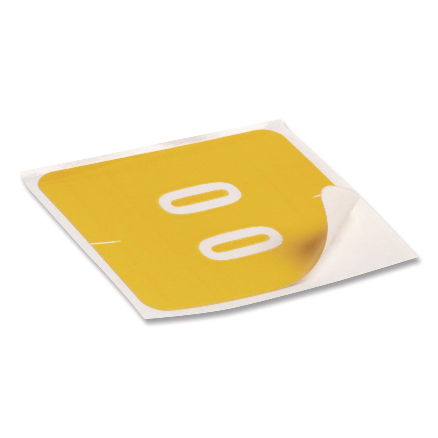 Numerical End Tab File Folder Labels, 0, 1.5 x 1.5, Yellow, 250/Roll