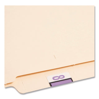 Numerical End Tab File Folder Labels, 8, 1 x 1.25, White, 500/Roll