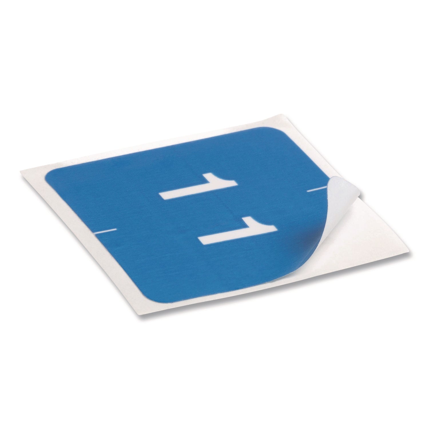 Numerical End Tab File Folder Labels, 1, 1.5 x 1.5, Light Blue, 250/Roll