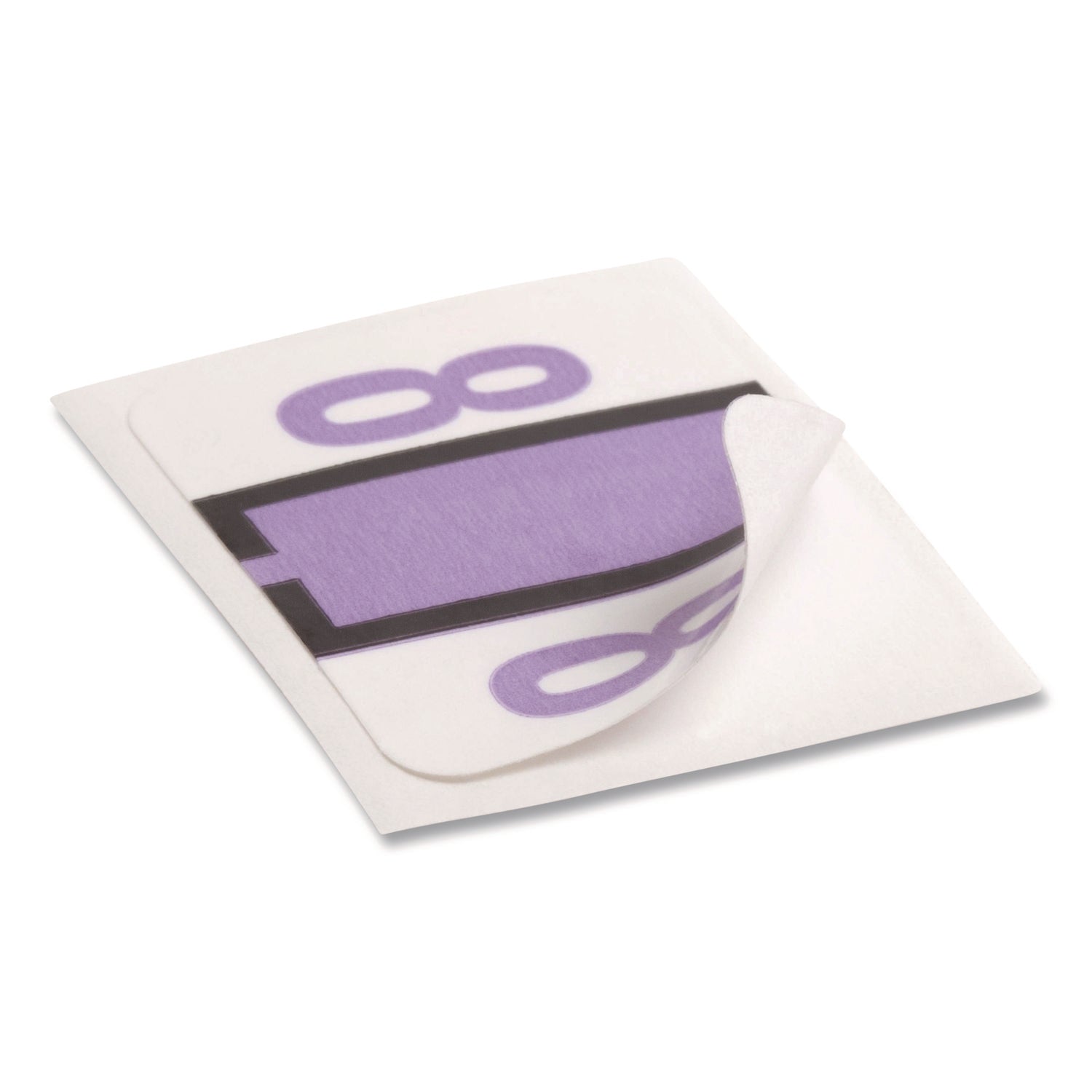Numerical End Tab File Folder Labels, 8, 1 x 1.25, White, 500/Roll