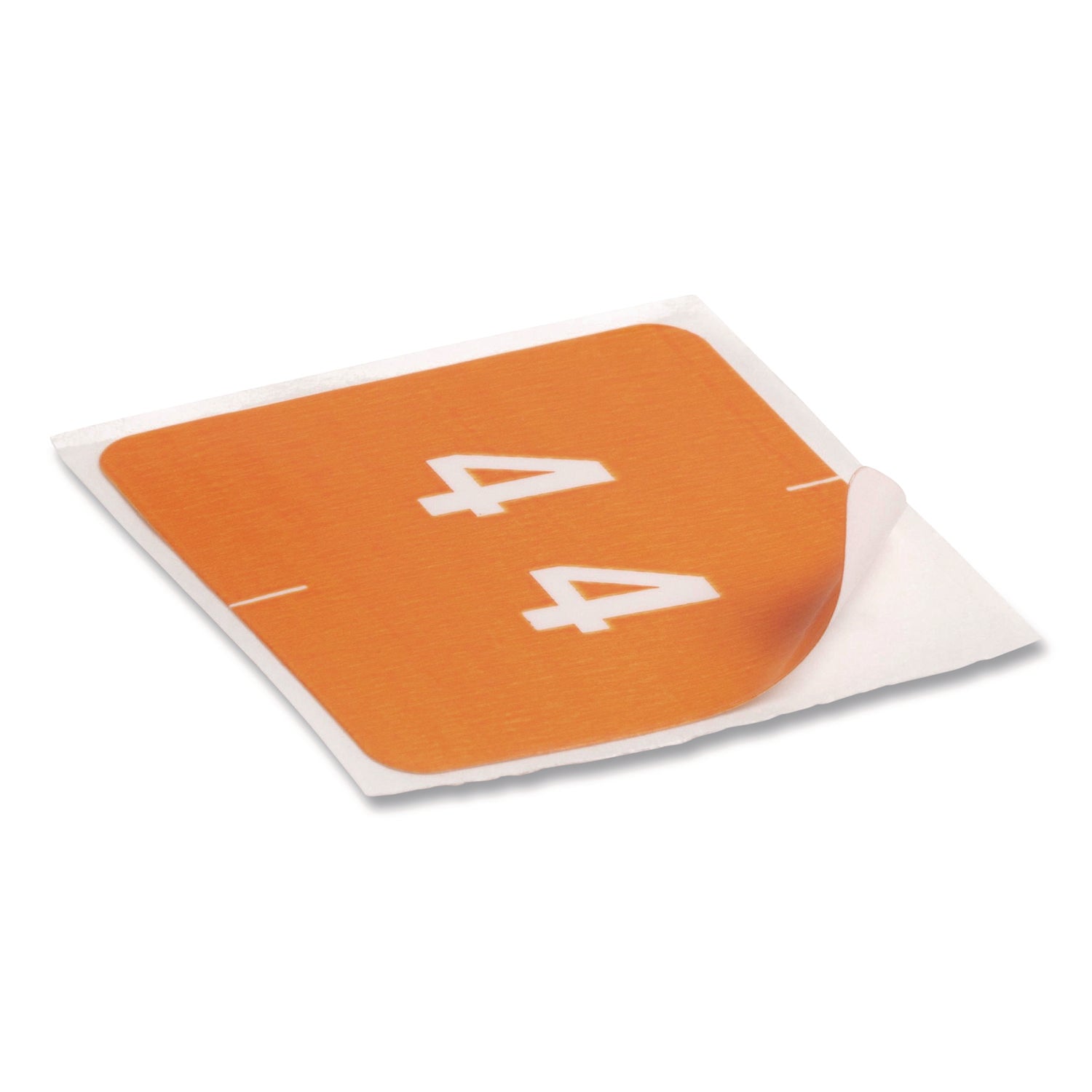 Numerical End Tab File Folder Labels, 4, 1.5 x 1.5, Orange, 250/Roll