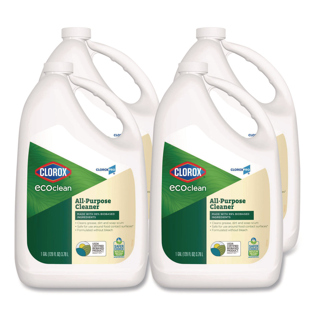 Clorox Pro EcoClean All-Purpose Cleaner, Unscented, 128 oz Bottle, 4/Carton