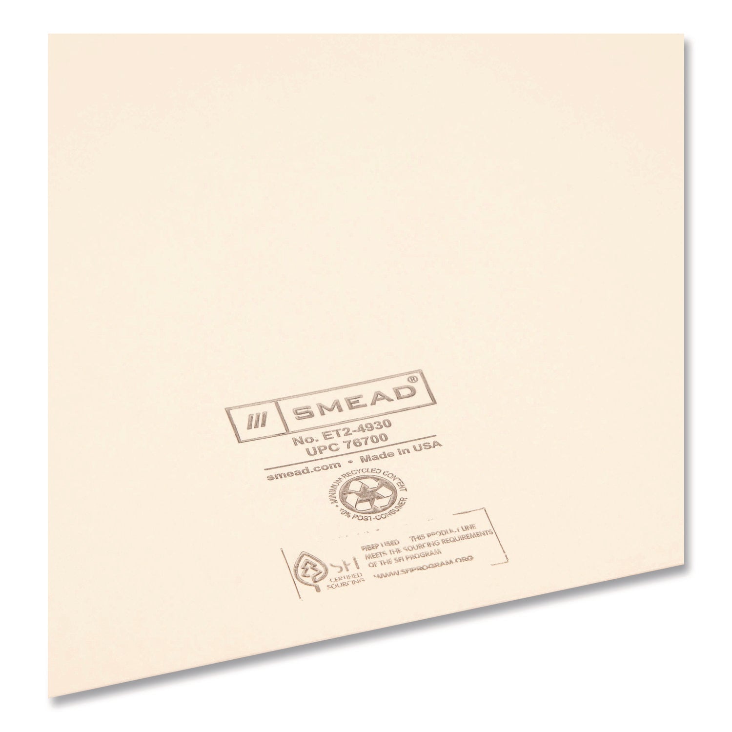 End Tab Jackets with Reinforced Tabs, Straight Tab, Legal Size, 11-pt Manila, 100/Box