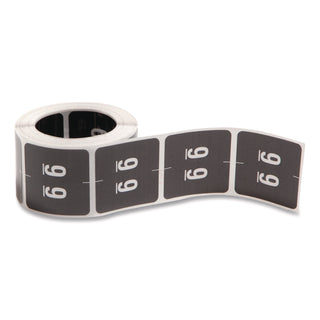 Numerical End Tab File Folder Labels, 9, 1.5 x 1.5, Black, 250/Roll
