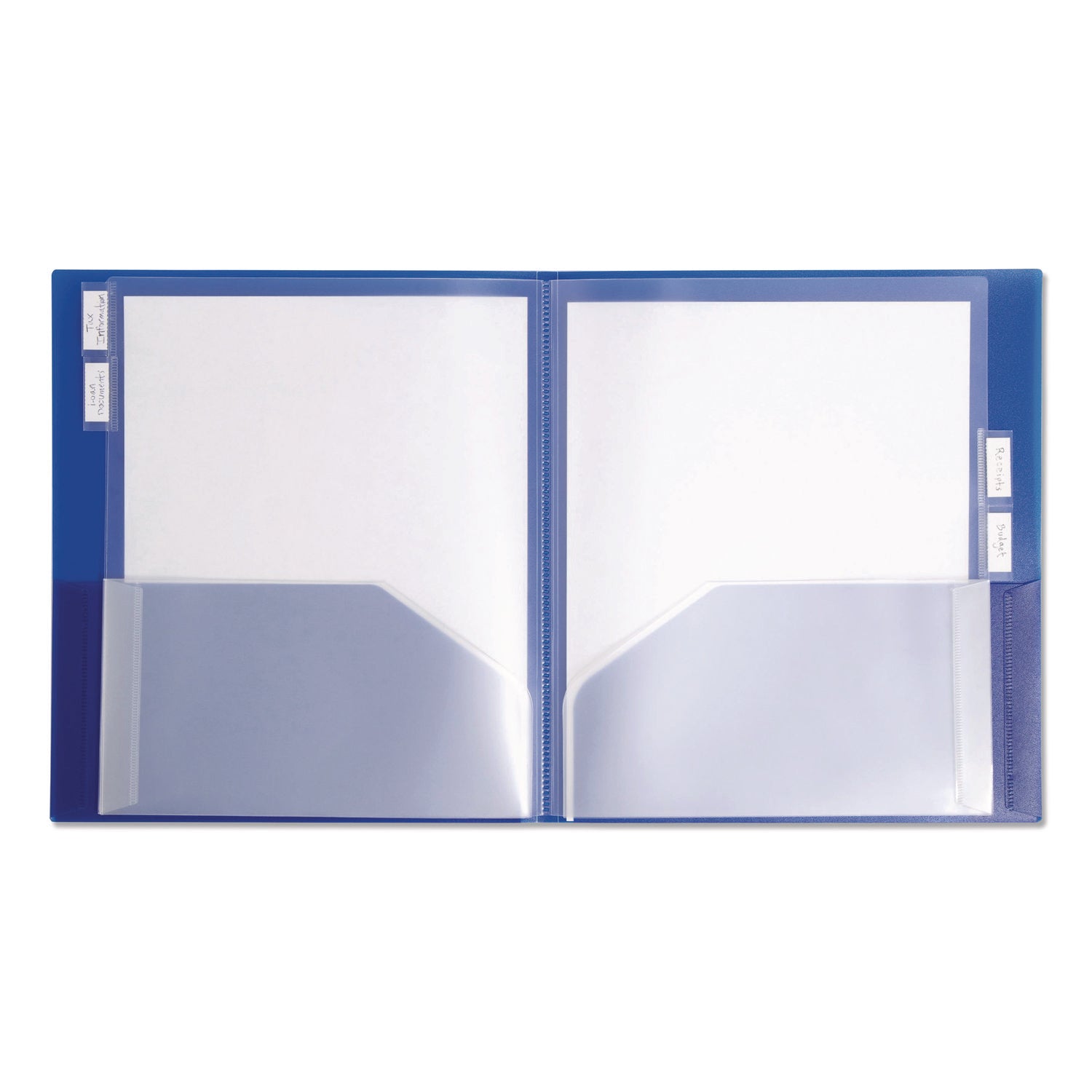 Poly Ten-Pocket Subject Folder, 500-Sheet Capacity, 11 x 8.5, Assorted Cover Colors, 2/Pack