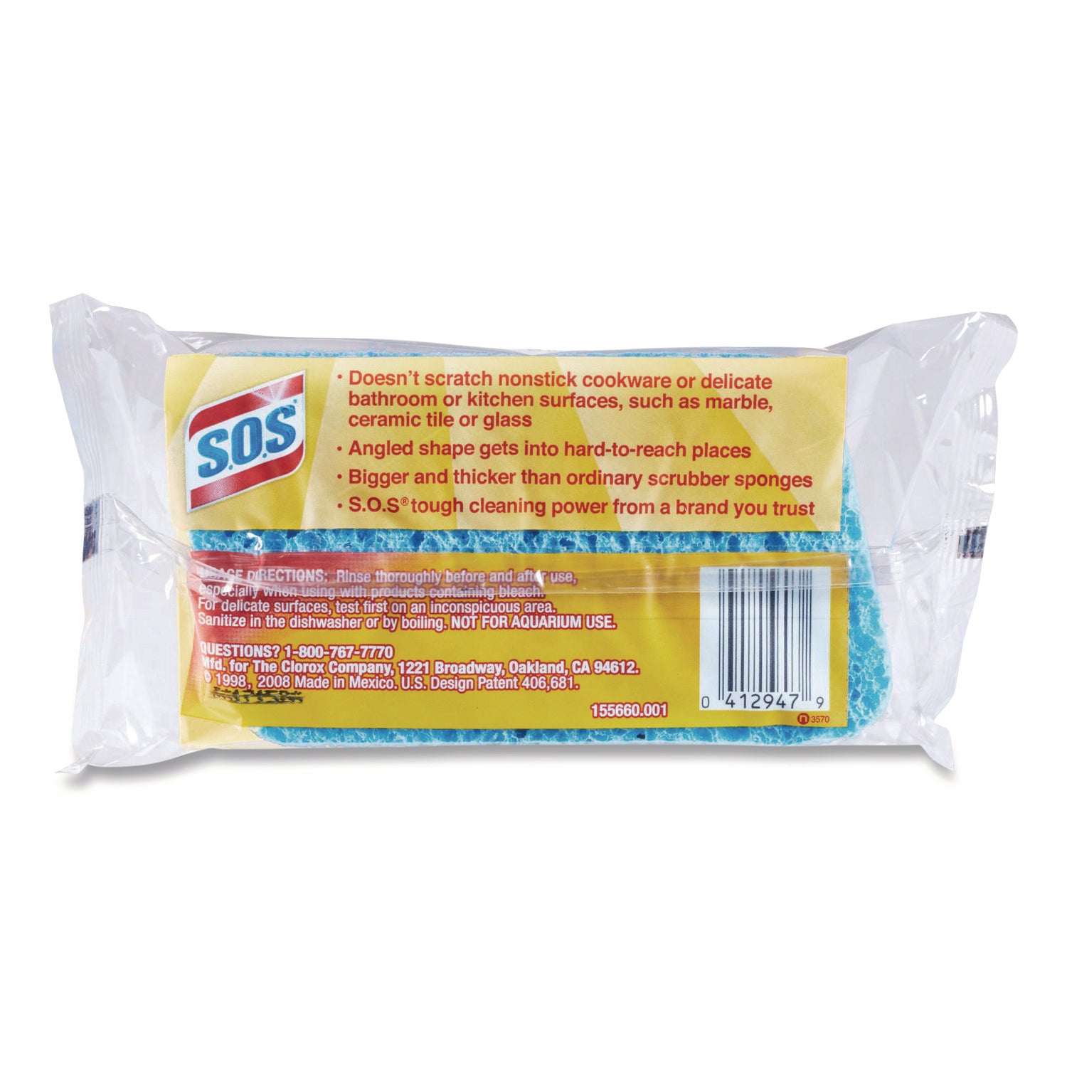 All Surface Scrubber Sponge, 2.5 x 4.5, 0.9" Thick, Dark Blue, 12/Carton
