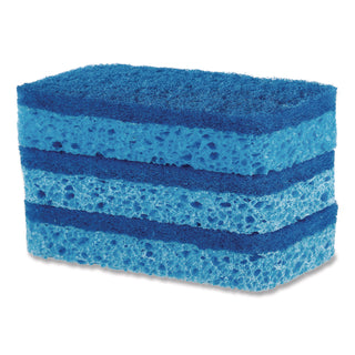 All Surface Scrubber Sponge, 2.5 x 4.5, 0.9" Thick, Dark Blue, 3/Pack, 8 Packs/Carton