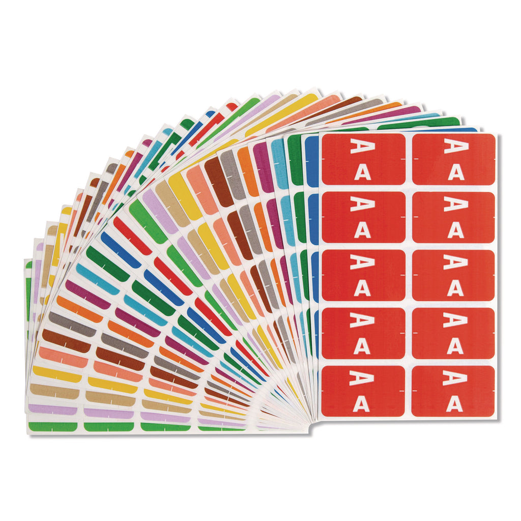 AlphaZ Color-Coded Labels Starter Set, A-Z, 1 x 1.63, Assorted, 10/Sheet, 220 Sheets/Box