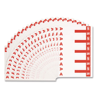 AlphaZ Color-Coded First Letter Combo Alpha Labels, A/N, 1.16 x 3.63, Red/White, 5/Sheet, 20 Sheets/Pack