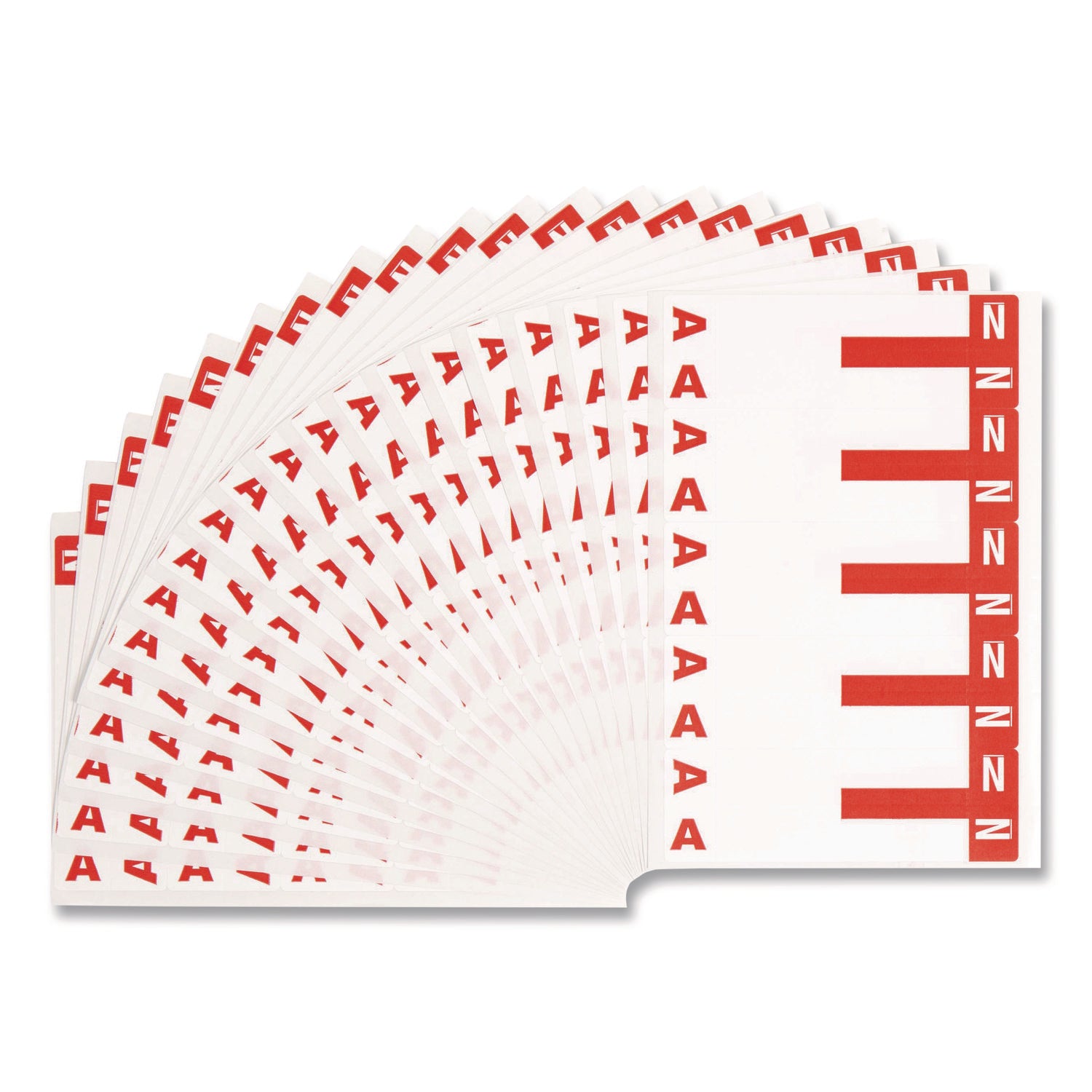 AlphaZ Color-Coded First Letter Combo Alpha Labels, A/N, 1.16 x 3.63, Red/White, 5/Sheet, 20 Sheets/Pack