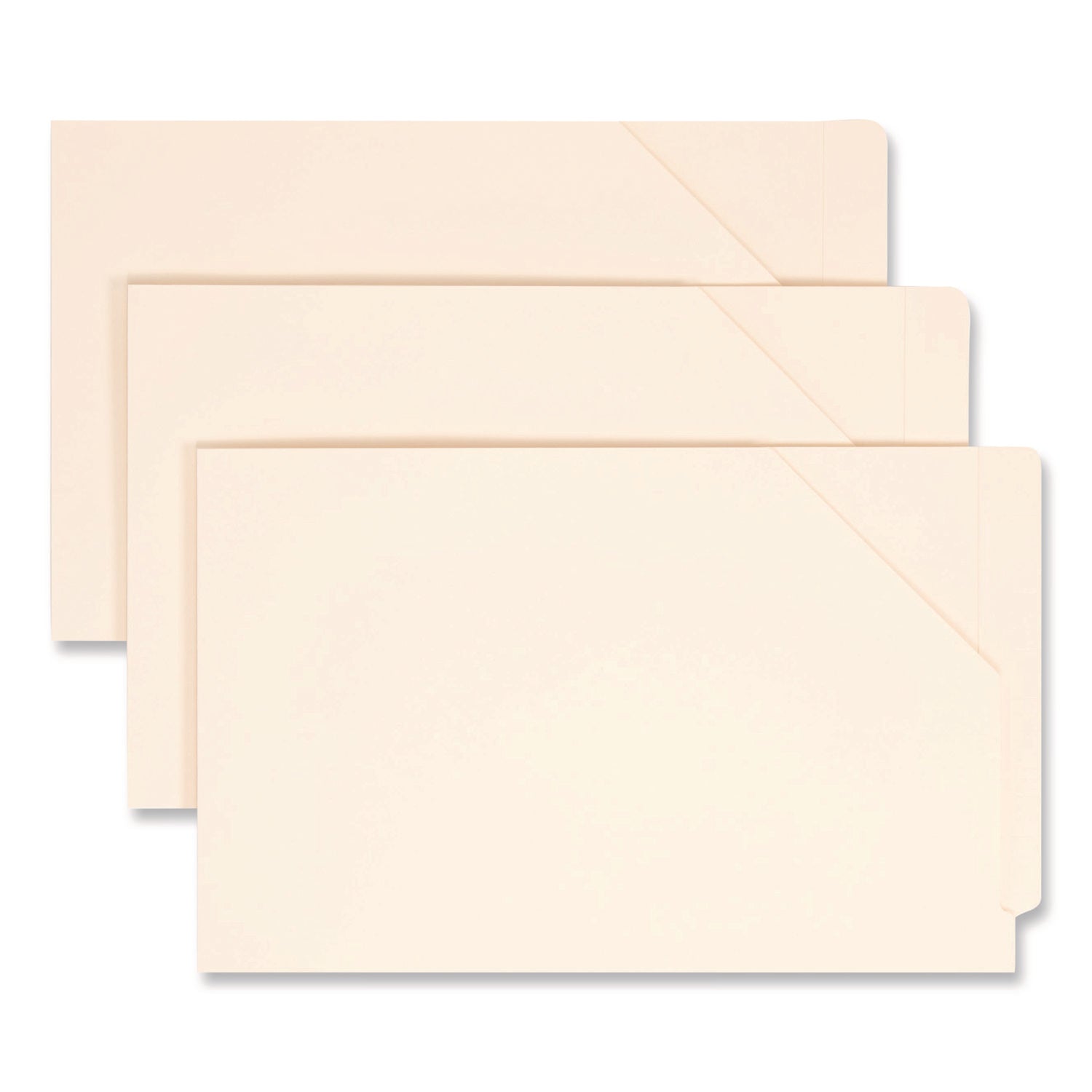End Tab Jackets with Reinforced Tabs, Straight Tab, Legal Size, 11-pt Manila, 100/Box