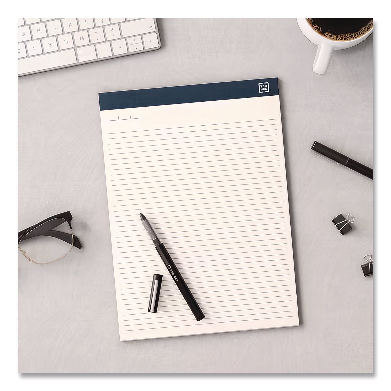 Notepads, Wide/Legal Rule, 50 Ivory 8.5 x 11.75 Sheets, 12/Pack