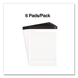 Notepads, Meeting-Minutes/Notes Format, 50 White 8.5 x 11.75 Sheets, 6/Pack