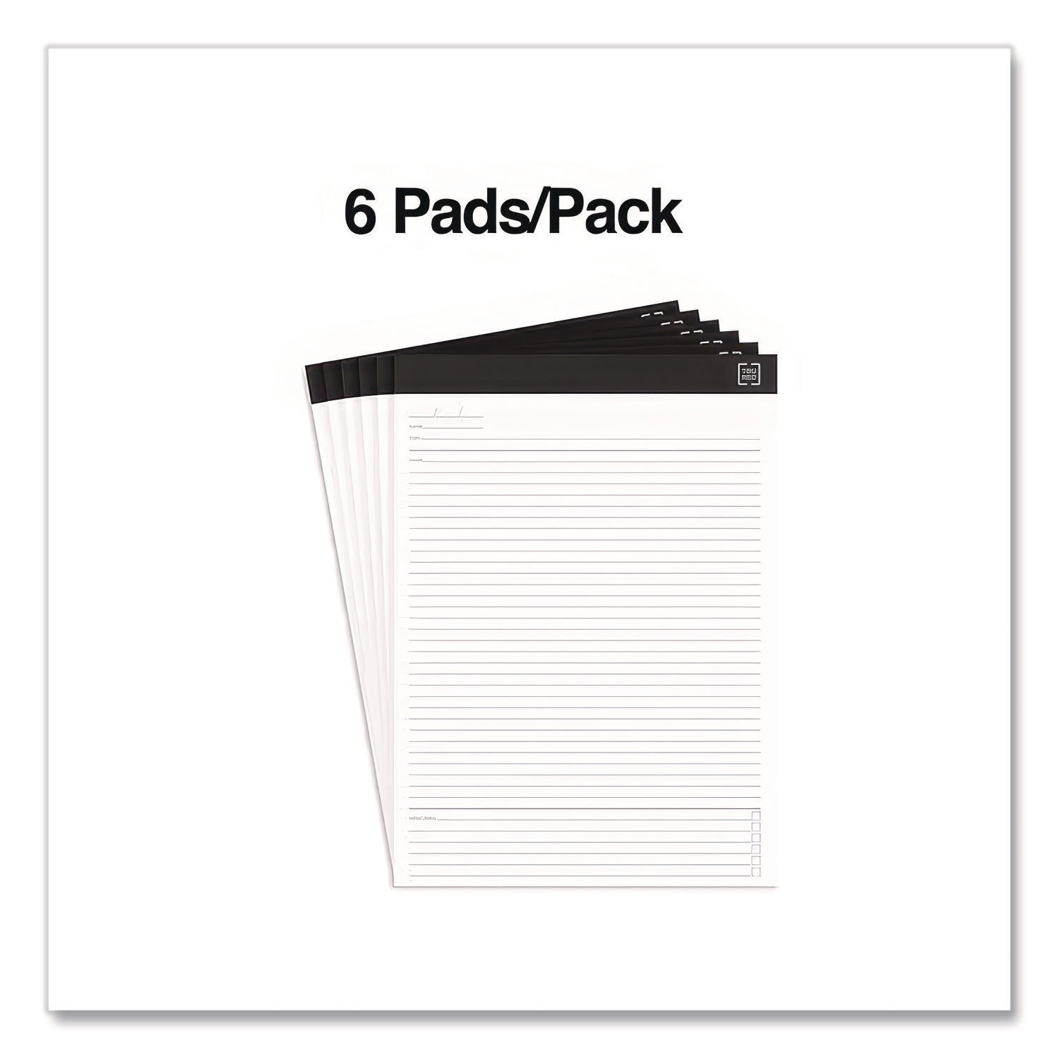 Notepads, Meeting-Minutes/Notes Format, 50 White 8.5 x 11.75 Sheets, 6/Pack