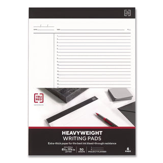 Notepads, Project-Management Format, 50 White 8.5 x 11.75 Sheets, 6/Pack