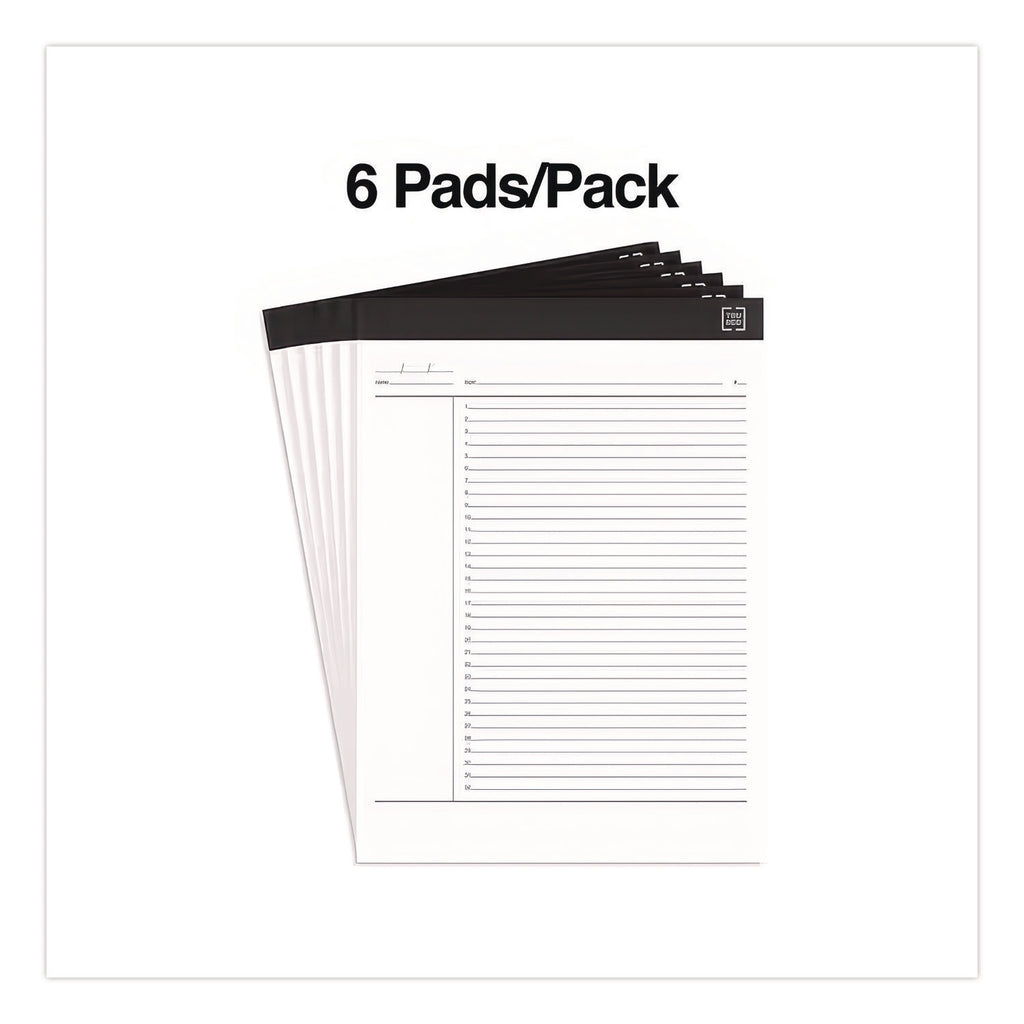 Notepads, Project-Management Format, 50 White 8.5 x 11.75 Sheets, 6/Pack
