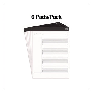 Notepads, Project-Management Format, 50 White 8.5 x 11.75 Sheets, 6/Pack