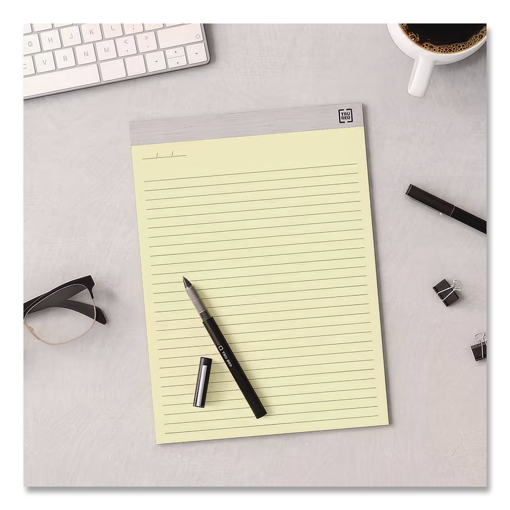 Notepads, Wide/Legal Rule, 50 Canary-Yellow 8.5 x 11.75 Sheets, 12/Pack