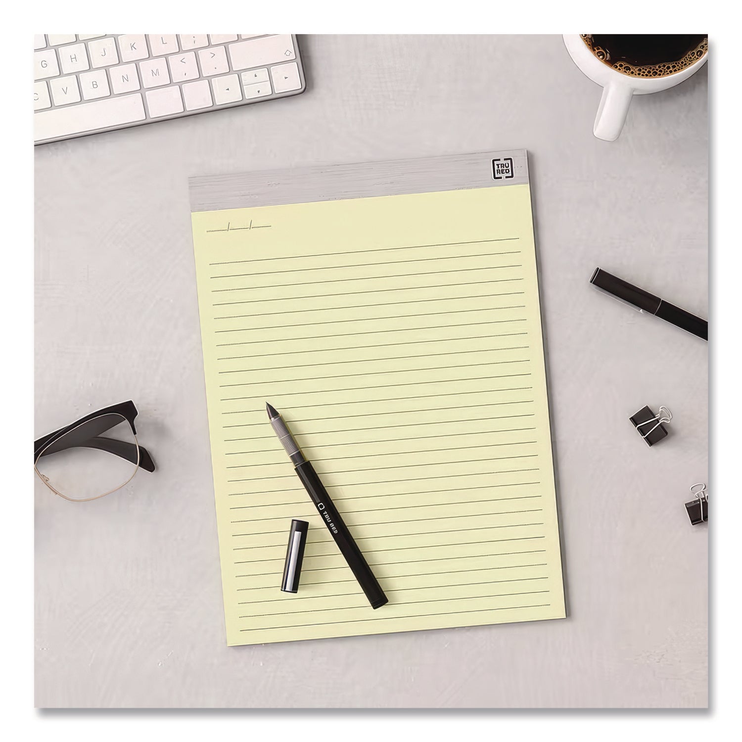 Notepads, Wide/Legal Rule, 50 Canary-Yellow 8.5 x 11.75 Sheets, 12/Pack