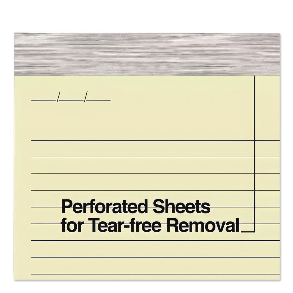 Notepads, Wide/Legal Rule, 50 Canary-Yellow 8.5 x 11.75 Sheets, 12/Pack