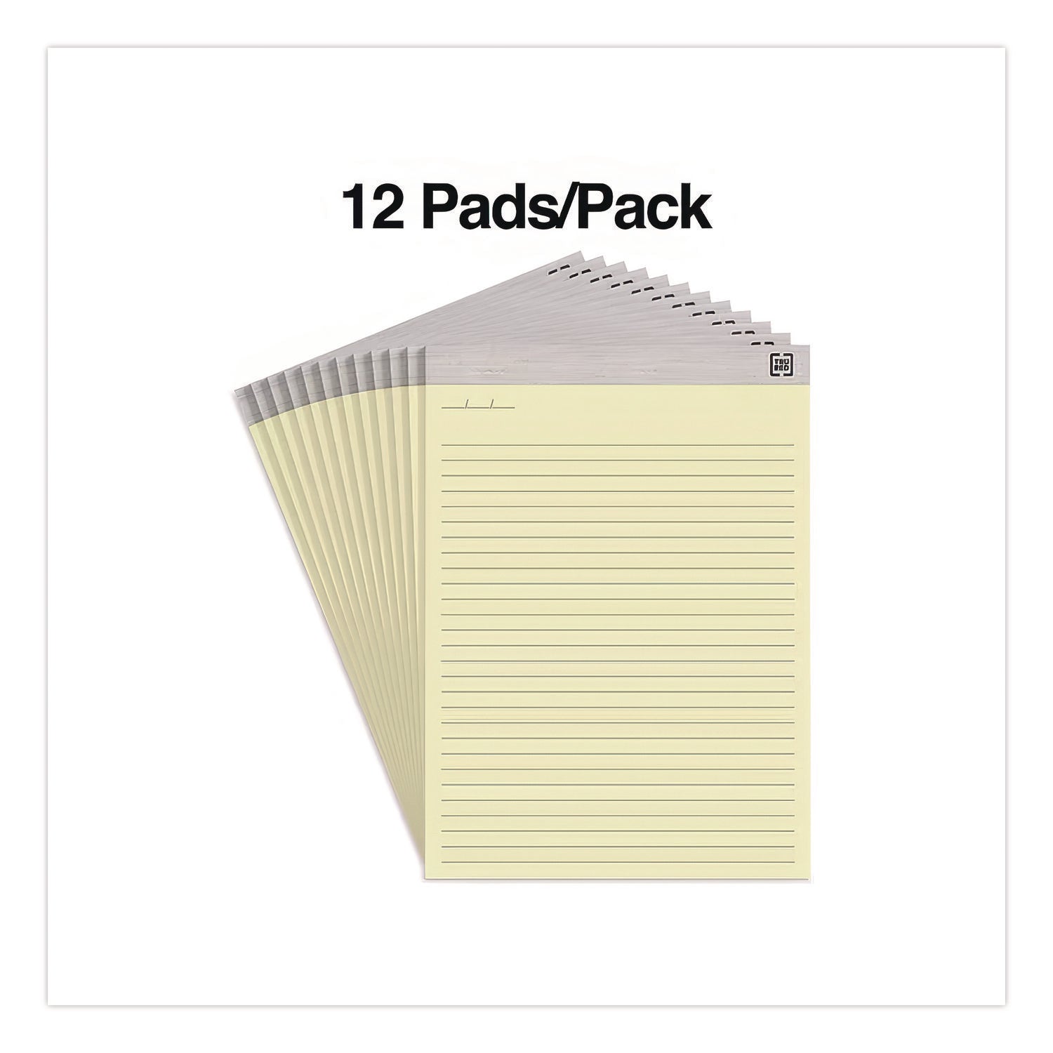 Notepads, Wide/Legal Rule, 50 Canary-Yellow 8.5 x 11.75 Sheets, 12/Pack