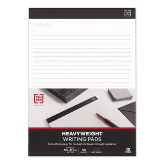 Notepads, Wide/Legal Rule, 50 White 8.5 x 11.75 Sheets, 12/Pack