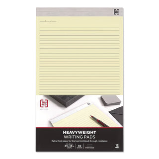 Notepads, Wide/Legal Rule, 50 Canary-Yellow 8.5 x 14 Sheets, 12/Pack