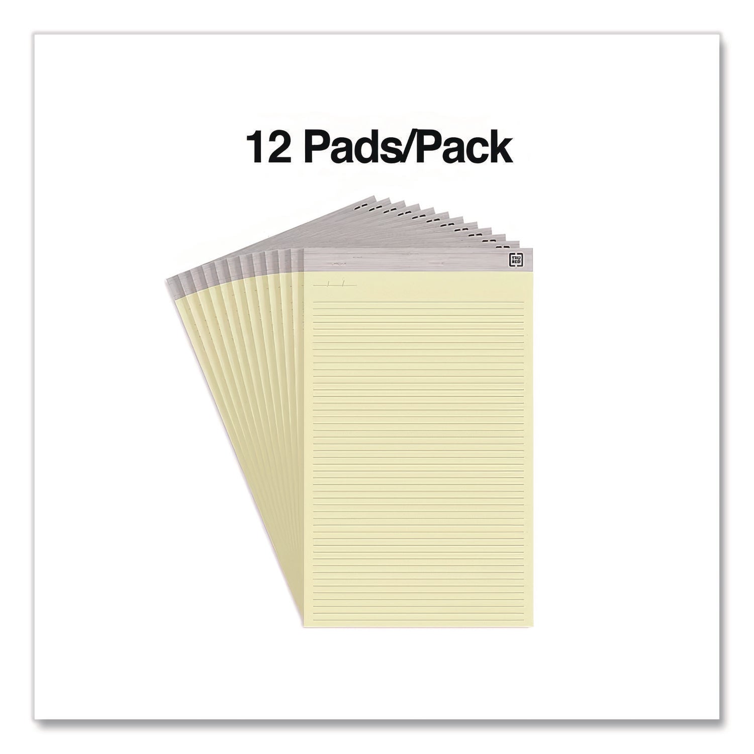 Notepads, Wide/Legal Rule, 50 Canary-Yellow 8.5 x 14 Sheets, 12/Pack