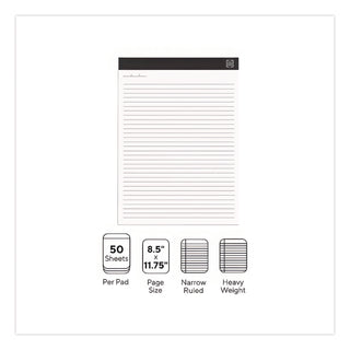 Notepads, Narrow Rule, 50 White 8.5 x 11.75 Sheets, 12/Pack