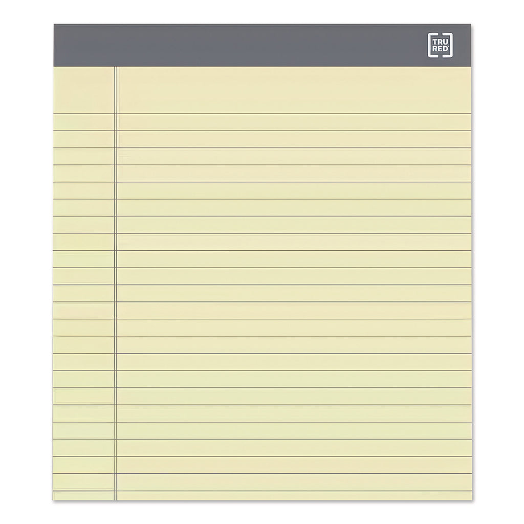 Notepads, Wide/Legal Rule, 50 Canary-Yellow 8.5 x 14 Sheets, 12/Pack