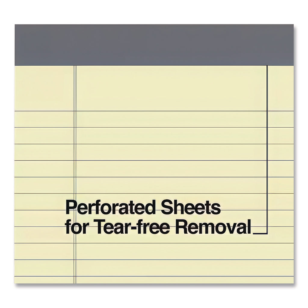 Notepads, Wide/Legal Rule, 50 Canary-Yellow 8.5 x 14 Sheets, 12/Pack