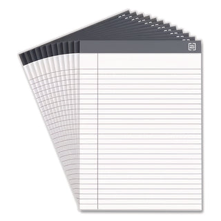 Notepads, Wide/Legal Rule, 50 White 8.5 x 11.75 Sheets, 12/Pack