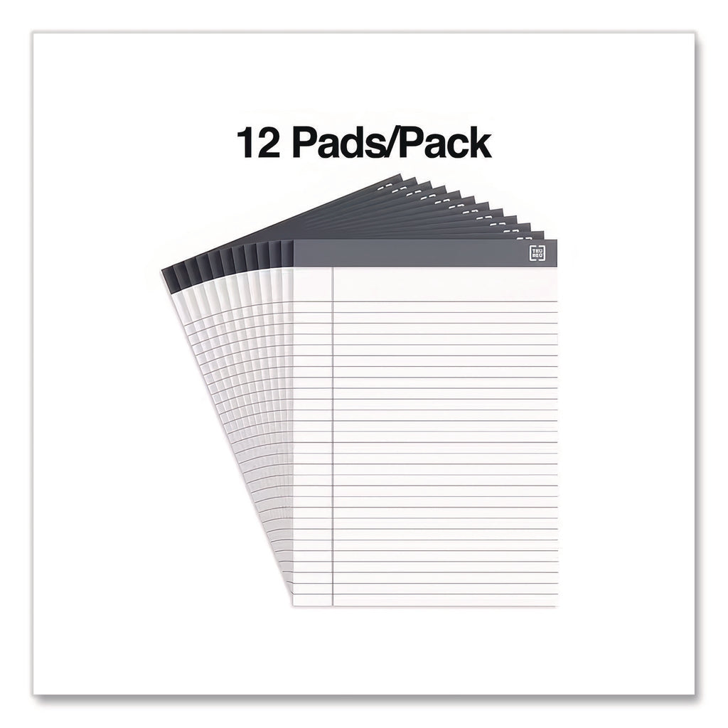 Notepads, Wide/Legal Rule, 50 White 8.5 x 11.75 Sheets, 12/Pack